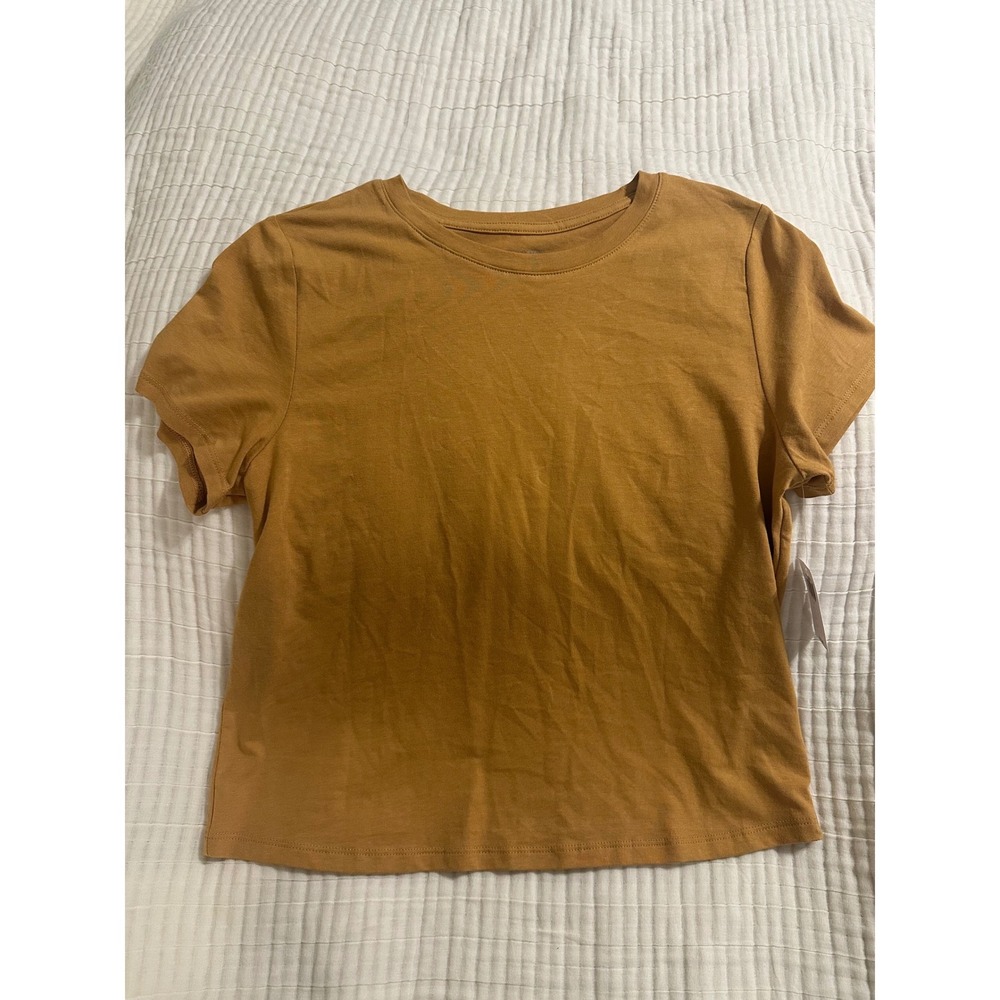 Old Navy Bestee Womens Short Sleeve Crew Neck T-Shirt Mustard Yellow Large NWT